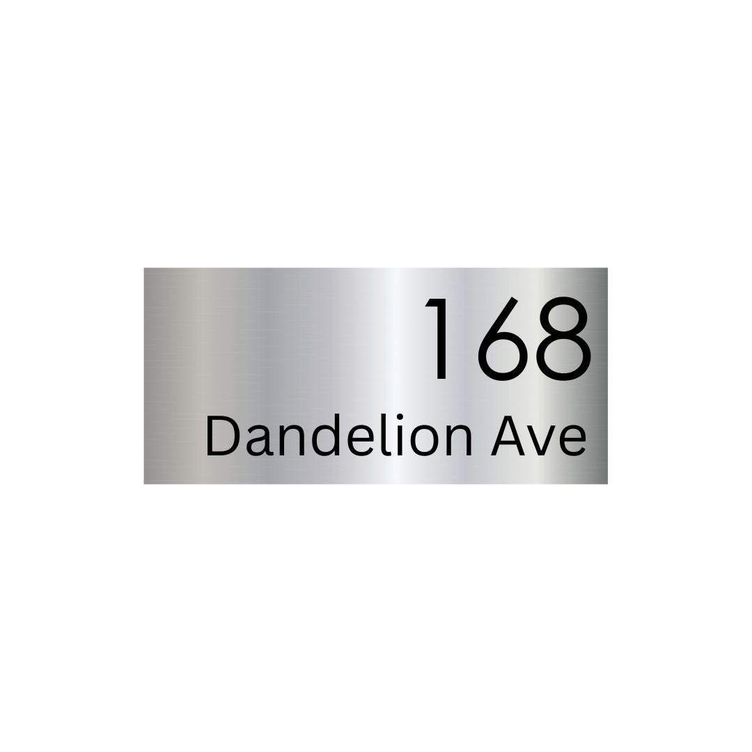 316 Marine Grade Mirror Polished Stainless Steel Address Plate 300 x 140mm - Laser Etched