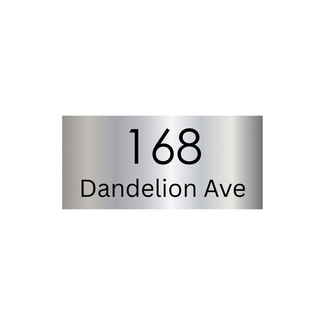 316 Marine Grade Mirror Stainless Steel Address Plate 300 x 140mm - Laser Cut (Text Centralised)