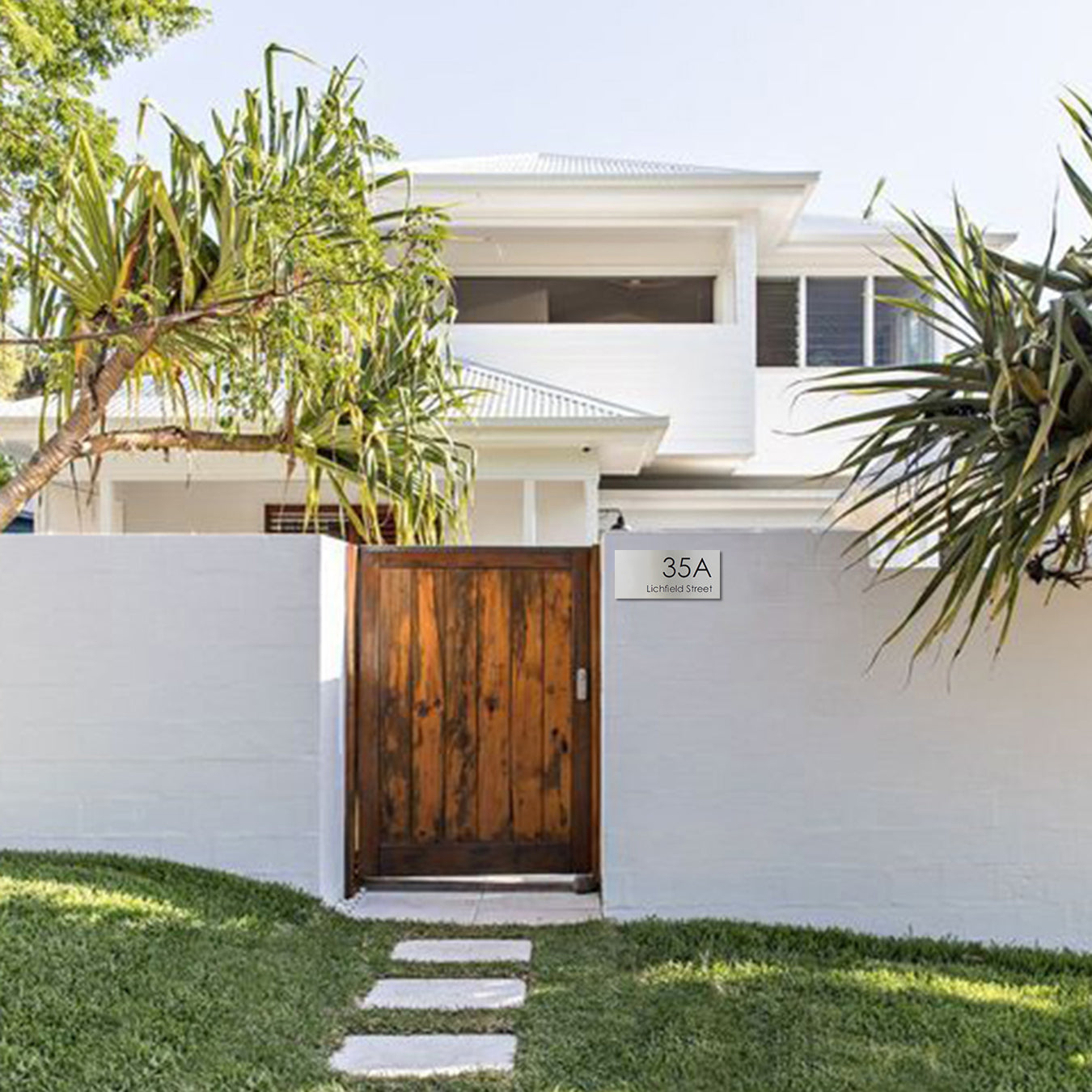 316 Marine Grade Brushed Stainless Steel Address Plate 300 x 140mm - Laser Etched