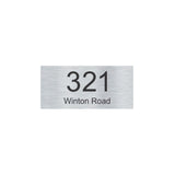 Silver Aluminum Address Sign with Black Vinyl Text (300 x 140) - Text Centralized
