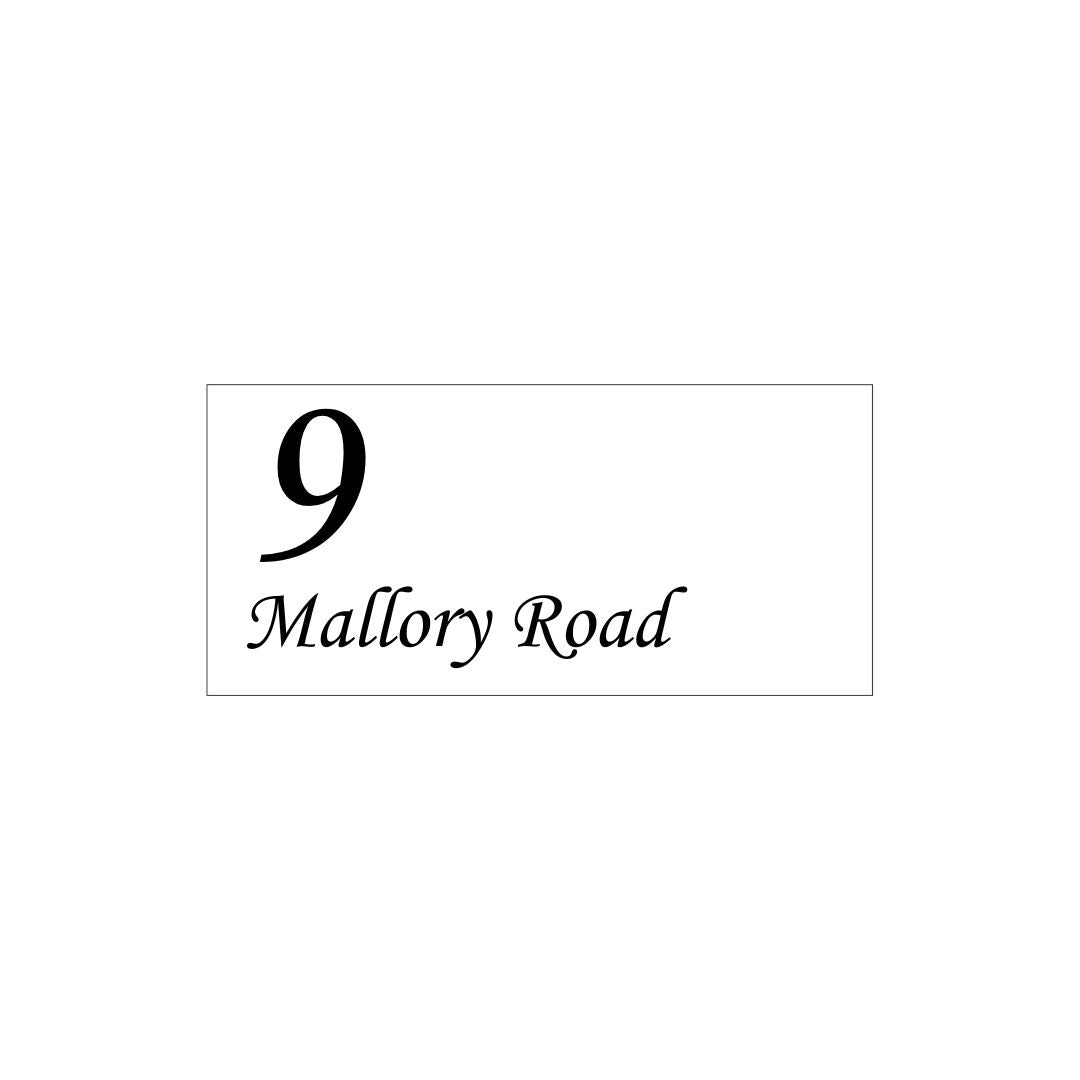 Surfmist Colorbond Steel Address Sign with Vinyl Text 300 x 140mm - (Text Aligned Left)