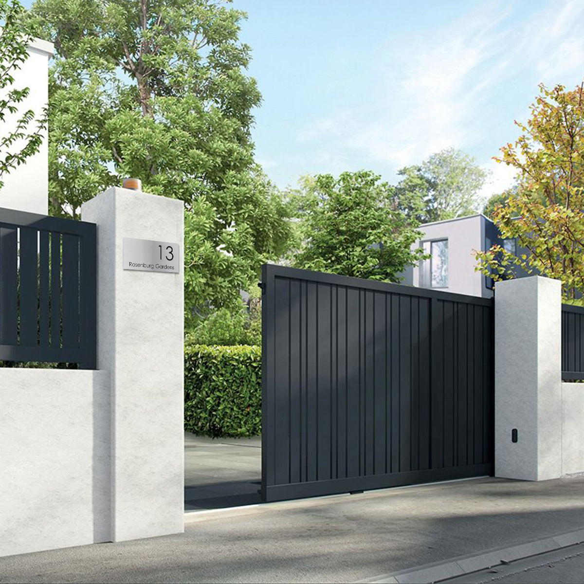 316 Marine Grade Brushed Stainless Steel Address Plate 300 x 140mm - Laser Etched