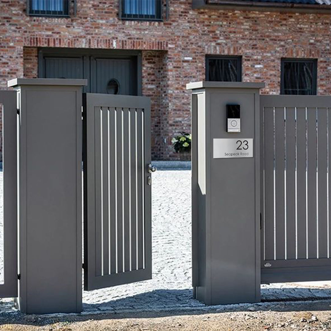 316 Marine Grade Brushed Stainless Steel Address Plate 300 x 140mm - Laser Etched