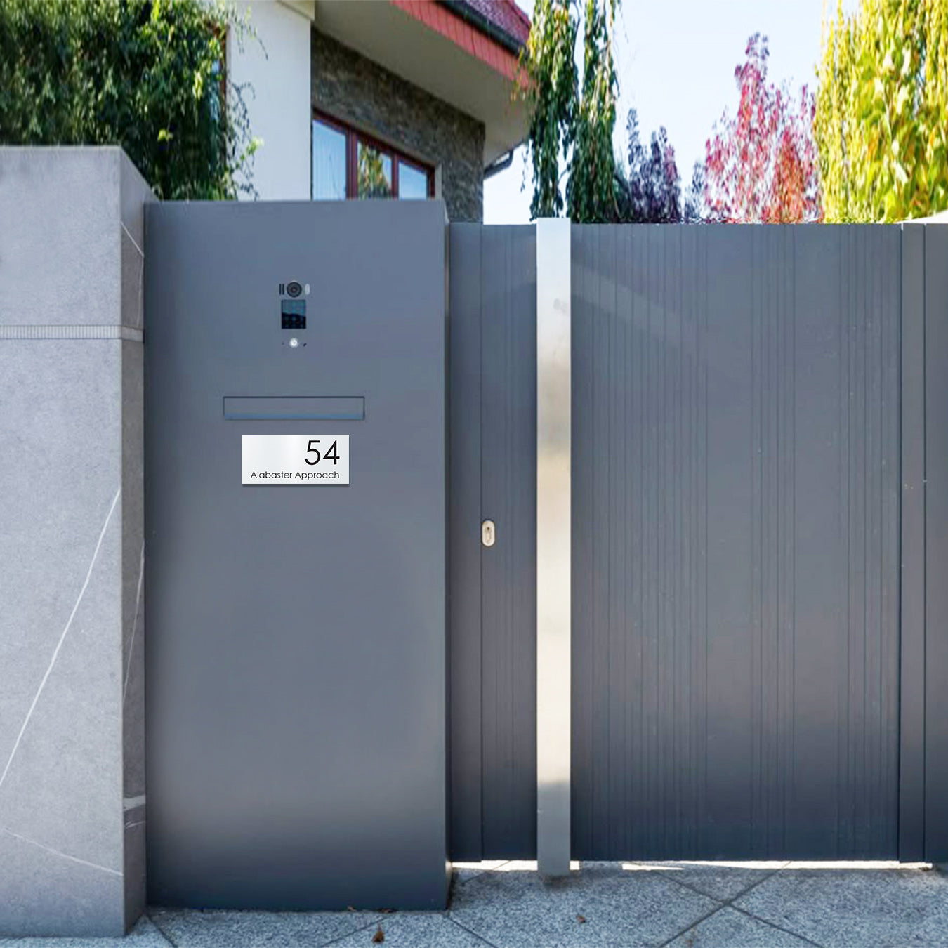 316 Marine Grade Brushed Stainless Steel Address Plate 300 x 140mm - Laser Cut