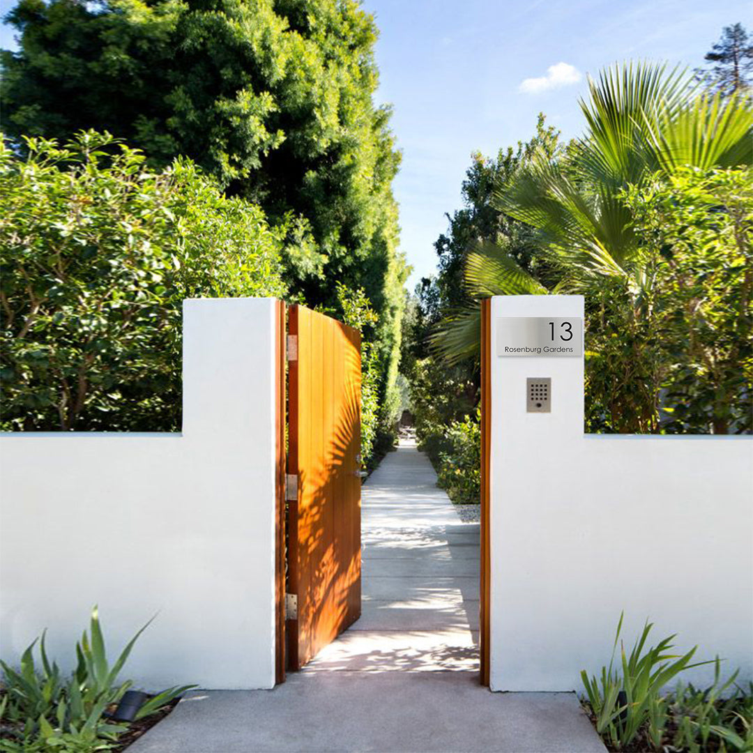 316 Marine Grade Brushed Stainless Steel Address Plate 300 x 140mm - Laser Etched