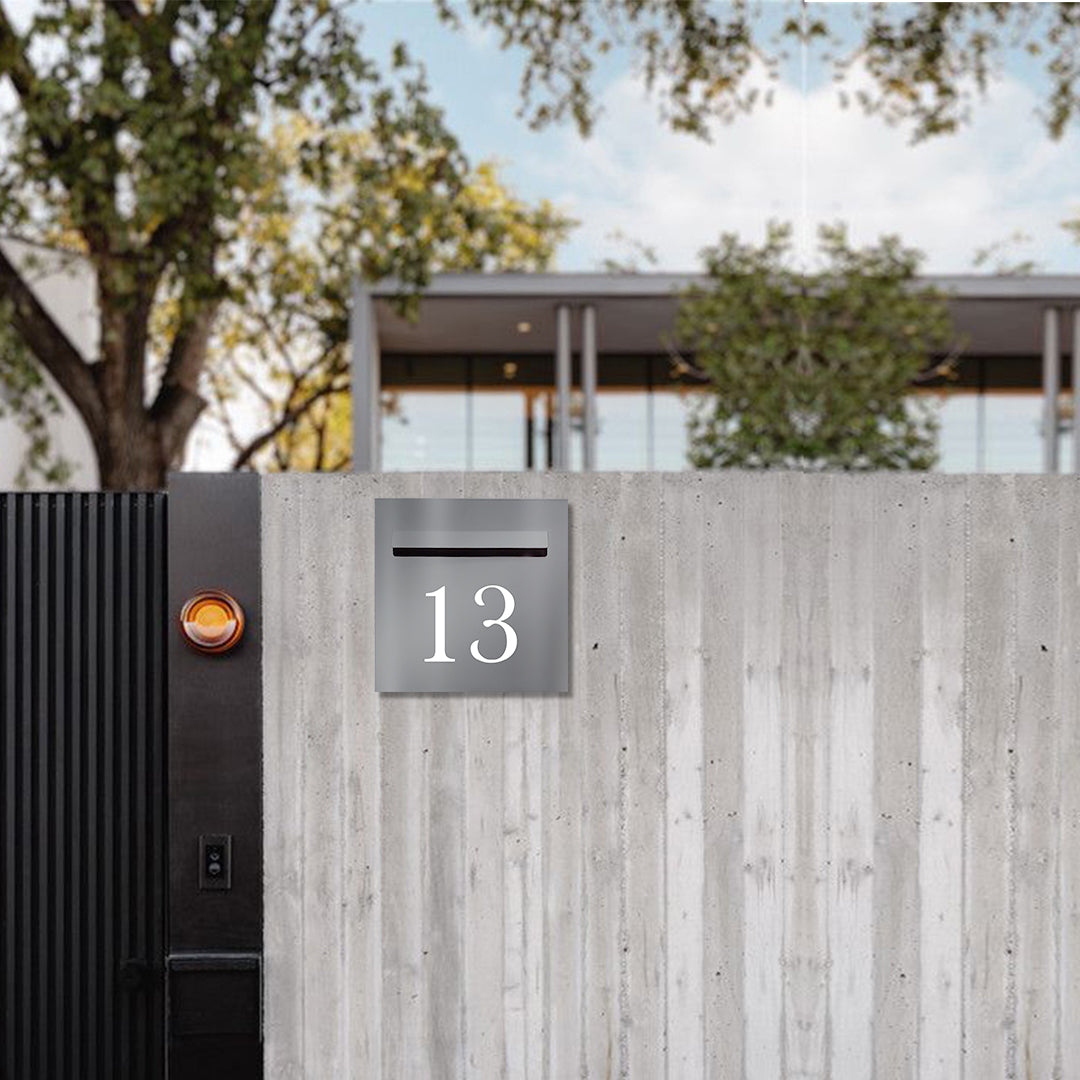 Basalt Powder-Coated Aluminium Letterbox Faceplate 300 x 300 with 240 Slot