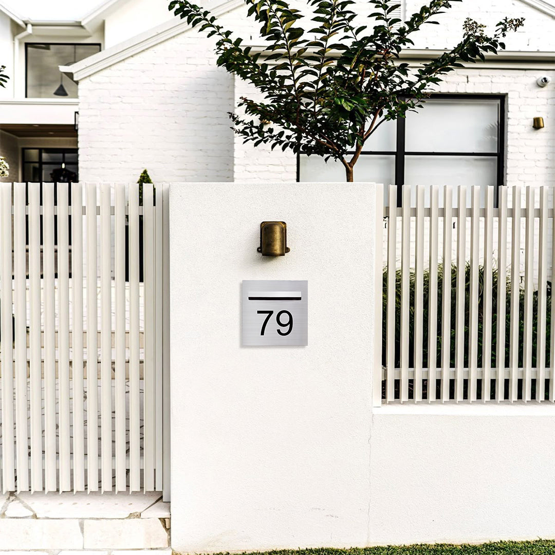 Marine Grade Brushed Stainless Steel Letterbox Faceplate - 300 x 300mm with 240 Slot (Laser Etched)