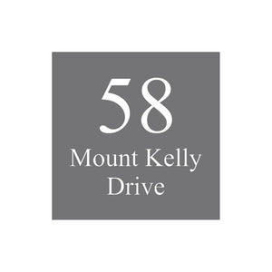 Basalt Colorbond Steel Address Sign with Vinyl Text 300 x 300