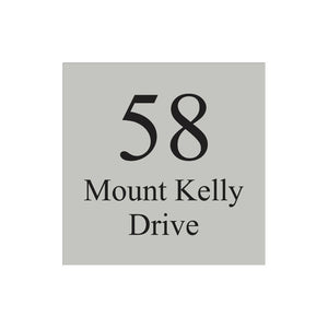 Shale Grey Colorbond Steel Address Sign with Vinyl Text - 300 x 300mm