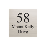 Silver Aluminum Address Sign with Vinyl Text - 300 x 300mm