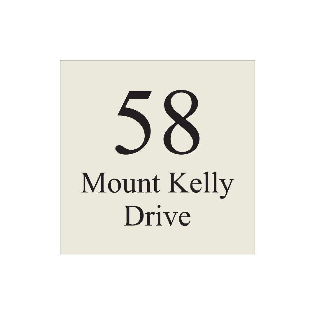 Surfmist Colorbond Steel Address Sign with Vinyl Text 300 x 300mm