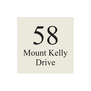 Surfmist Colorbond Steel Address Sign with Vinyl Text 300 x 300