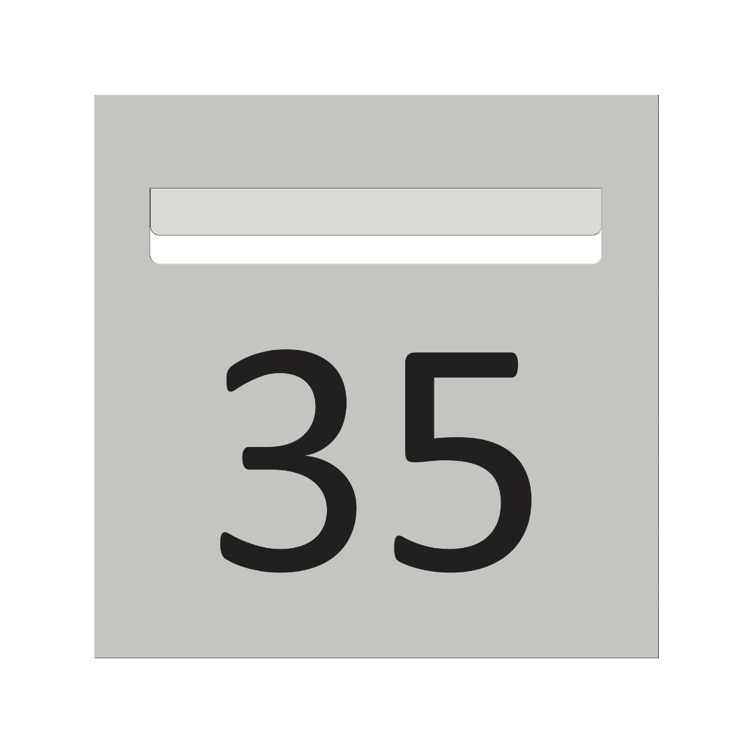 Shale Grey Powder-Coated Aluminium Letterbox Faceplate 300 x 300 with 240 Slot