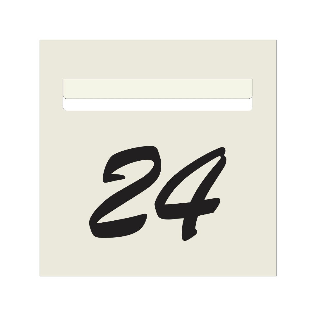 Surfmist Powder-Coated Aluminium Letterbox Faceplate 300 x 300 with 240 Slot