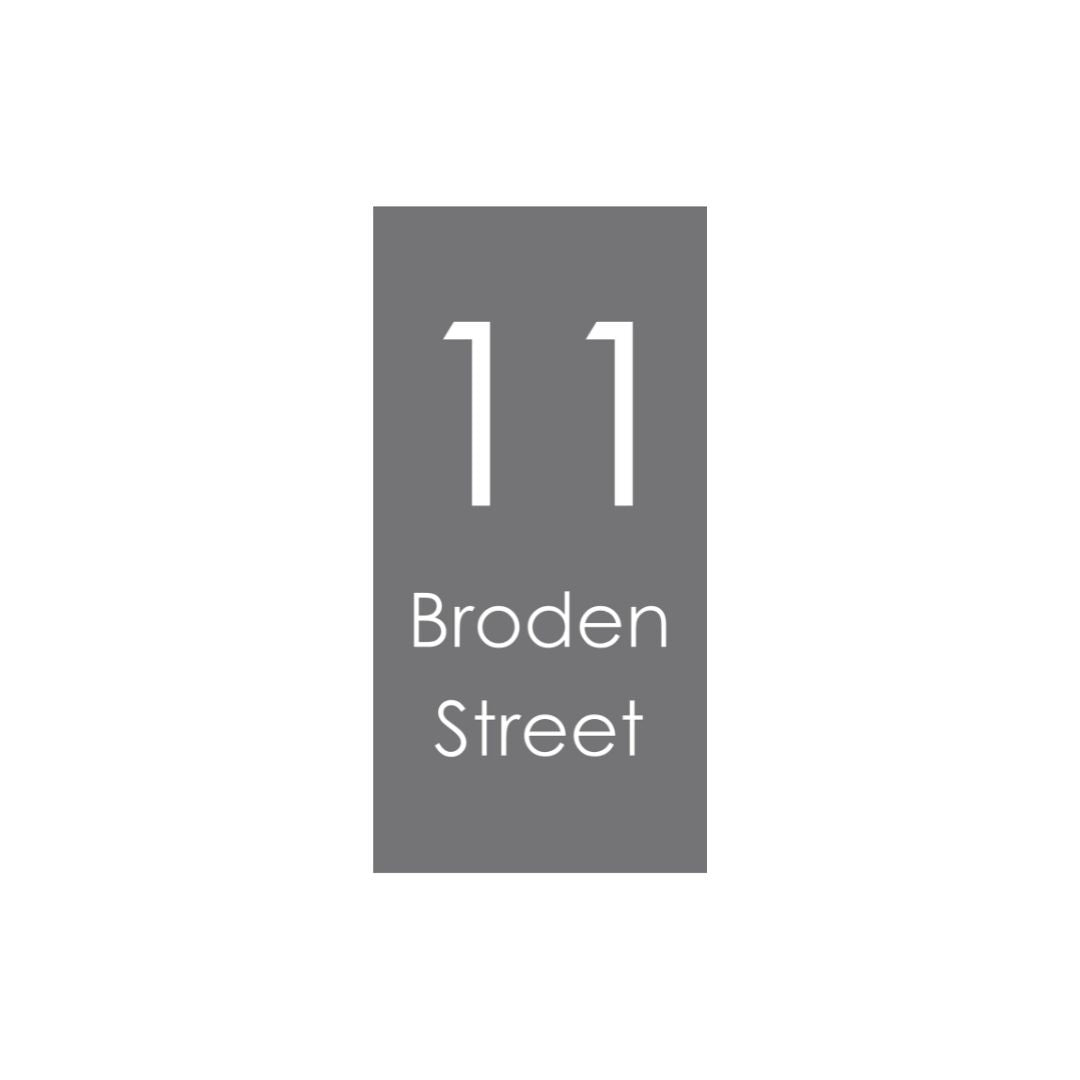 Basalt Colorbond Steel Address Sign with Vinyl Text 300 x 600