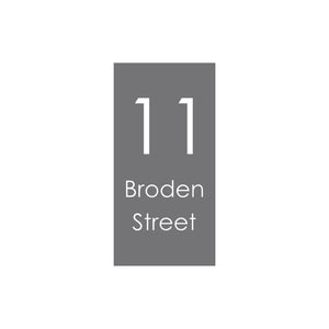 Basalt Colorbond Steel Address Sign with Vinyl Text 300 x 600