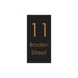 Black Traffolyte Address Sign with Vinyl Text 300 x 600