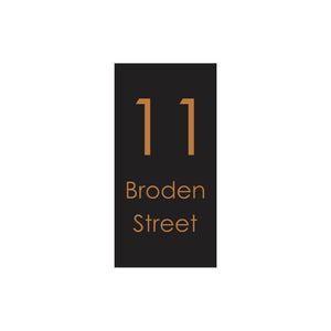 Black Traffolyte Address Sign with Vinyl Text 300 x 600
