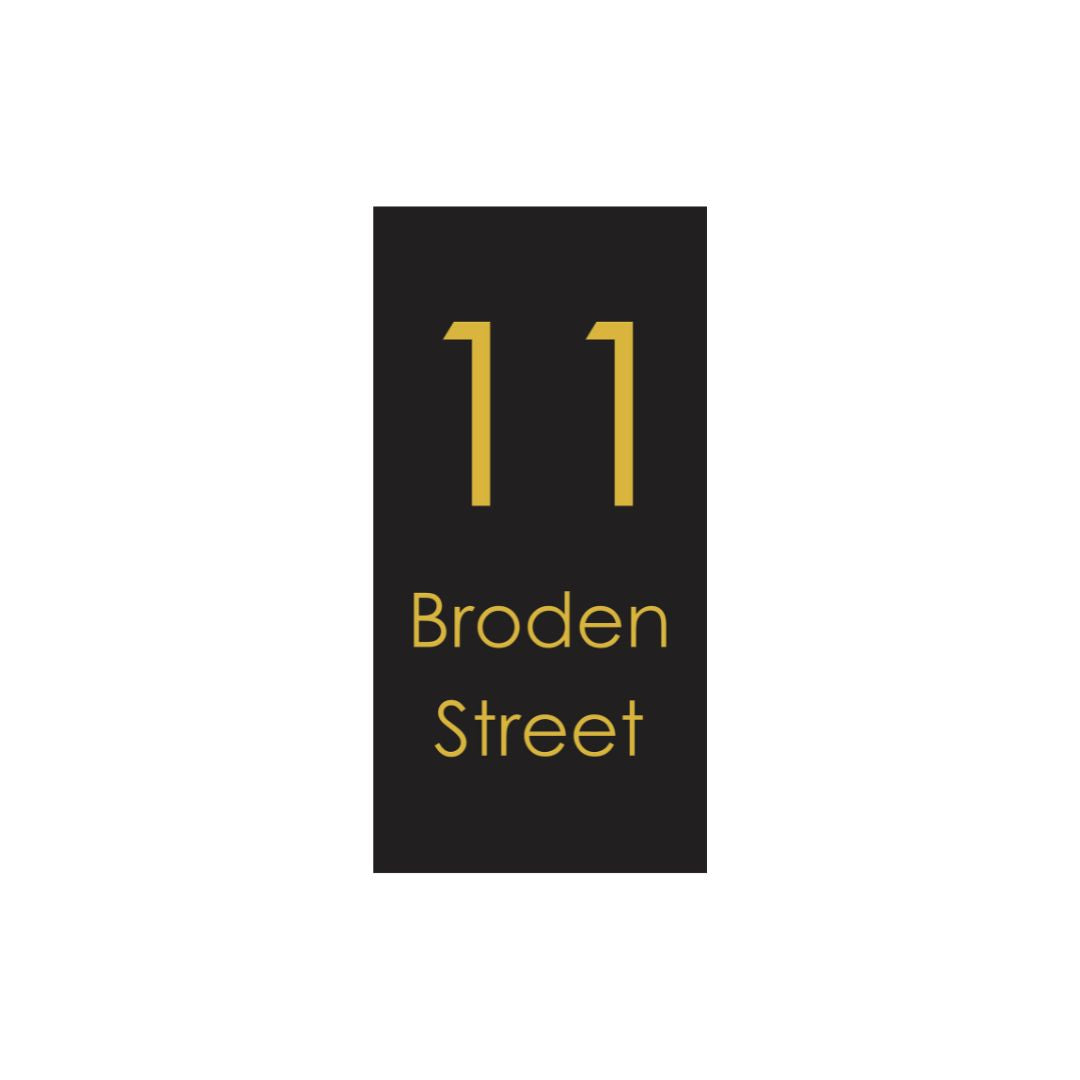 Black Powder-Coated Address Sign with Laser Cut Text - 300 x 600mm