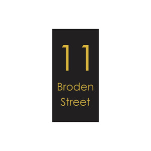 Black Traffolyte Address Sign with Vinyl Text 300 x 600