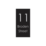 Black Traffolyte Address Sign with Vinyl Text 300 x 600