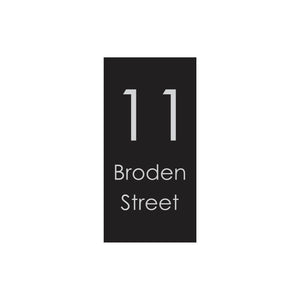 Black Traffolyte Address Sign with Vinyl Text 300 x 600