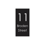 Black Traffolyte Address Sign with White Engraved Text 300 x 600