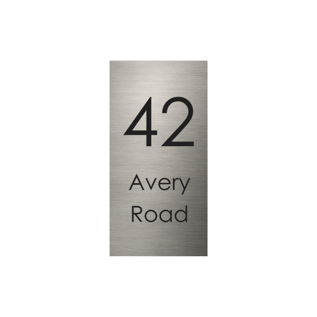 316 Marine Grade Brushed Stainless Steel Address Plate 300 x 600 - Laser Etched