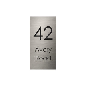 316 Marine Grade Brushed Stainless Steel Address Plate 300 x 600 - Laser Etched
