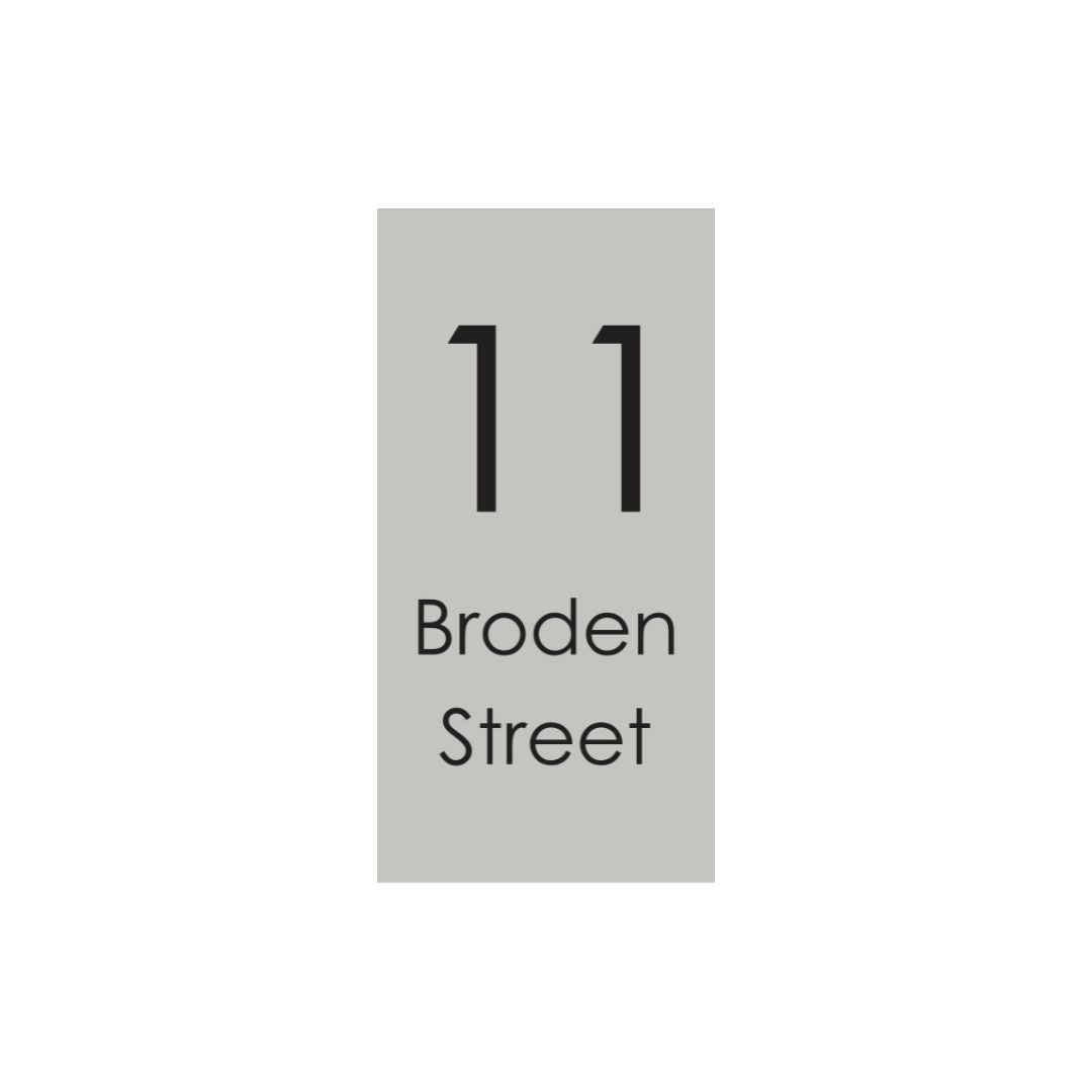 Shale Grey Colorbond Steel Address Sign with Vinyl Text - 300 x 600mm