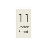 Surfmist Colorbond Steel Address Sign with Vinyl Text 300 x 600