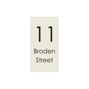 Surfmist Colorbond Steel Address Sign with Vinyl Text 300 x 600