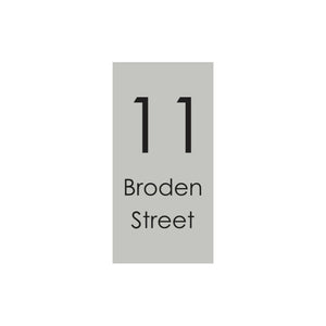 Shale Grey Colorbond Steel Address Sign with Vinyl Text - 300 x 600mm