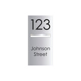 Marine Grade Mirror Polished Stainless Steel Letterbox Faceplate 300 x 600 with 240 Slot (Laser Etched)