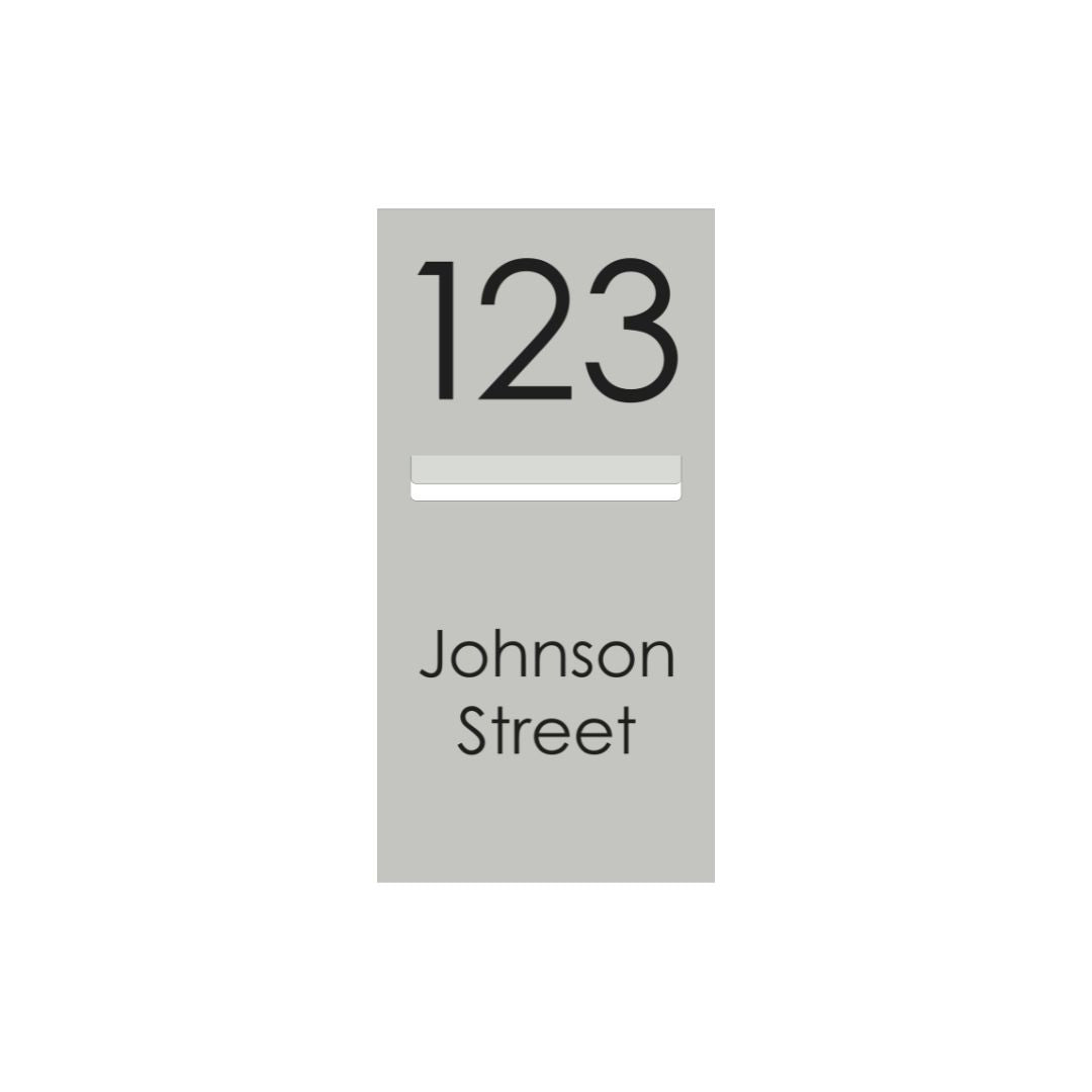 Shale Grey Powder-Coated Aluminium Letterbox Faceplate 300 x 600 with 240 Slot