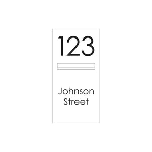White Powder-Coated Aluminium Letterbox Faceplate 300 x 600 with 240 Slot