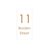 White Traffolyte Address Sign with Vinyl Text 300 x 600