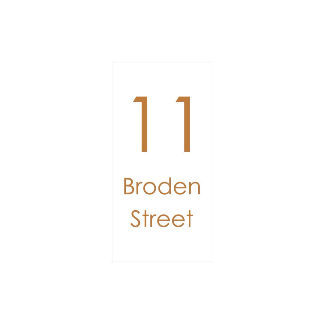 White Traffolyte Address Sign with Vinyl Text 300 x 600