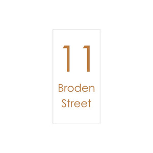 White Traffolyte Address Sign with Vinyl Text 300 x 600