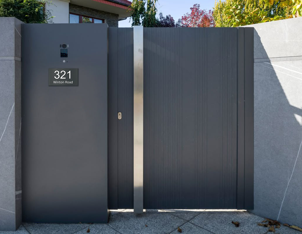 Basalt Colorbond Steel Address Sign with Vinyl Text - 200 x 140mm