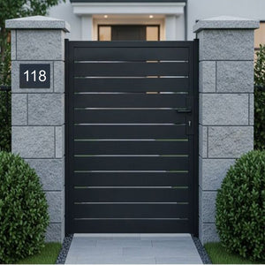 Black Traffolyte Address Sign with White Engraved Text – 200 x 140mm