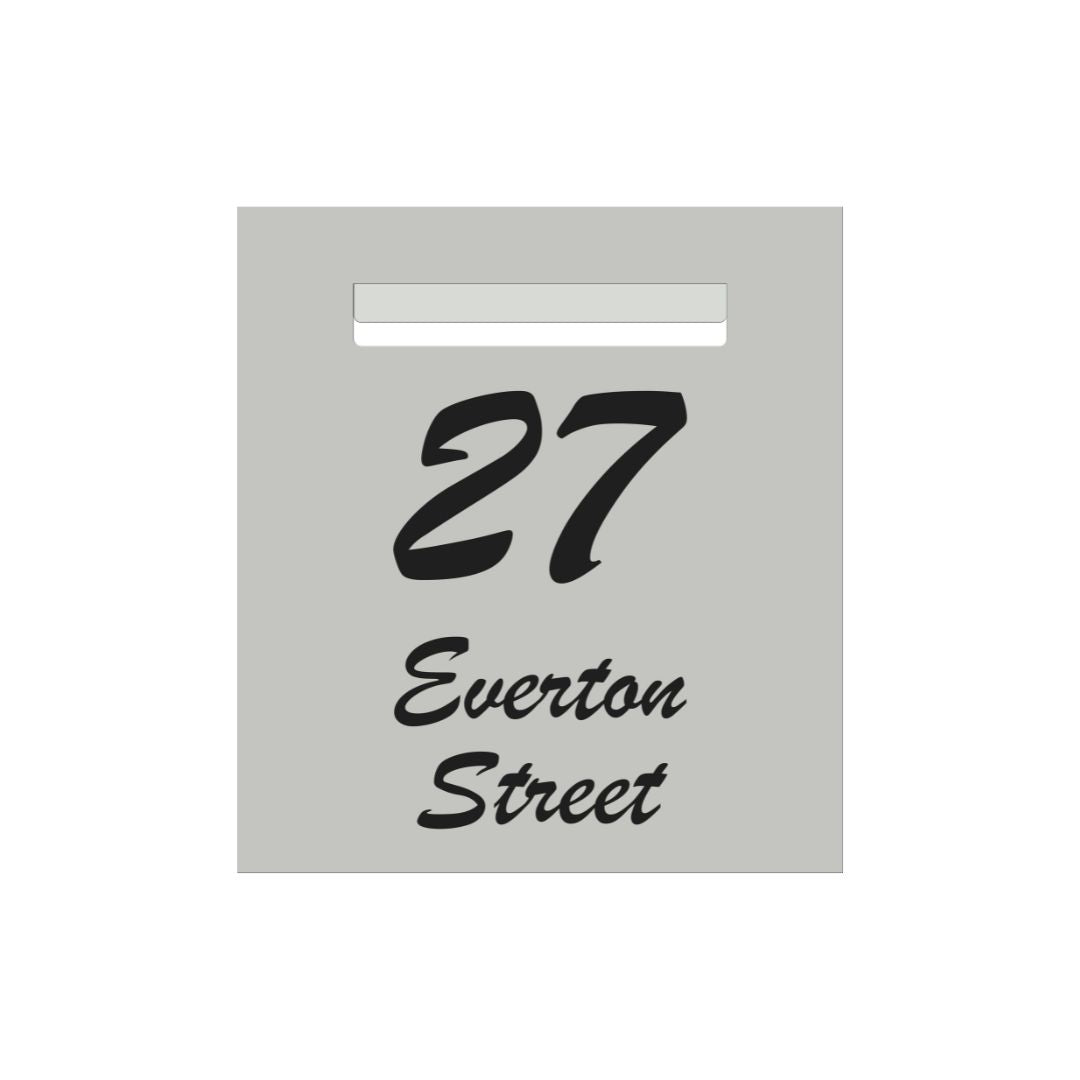 Shale Grey Powder-Coated Aluminium Letterbox Faceplate 390 x 430mm - 240 Slot