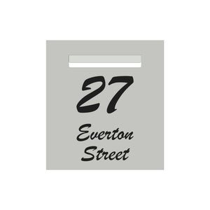 Shale Grey Powder-Coated Aluminium Letterbox Faceplate 390 x 430mm - 240 Slot