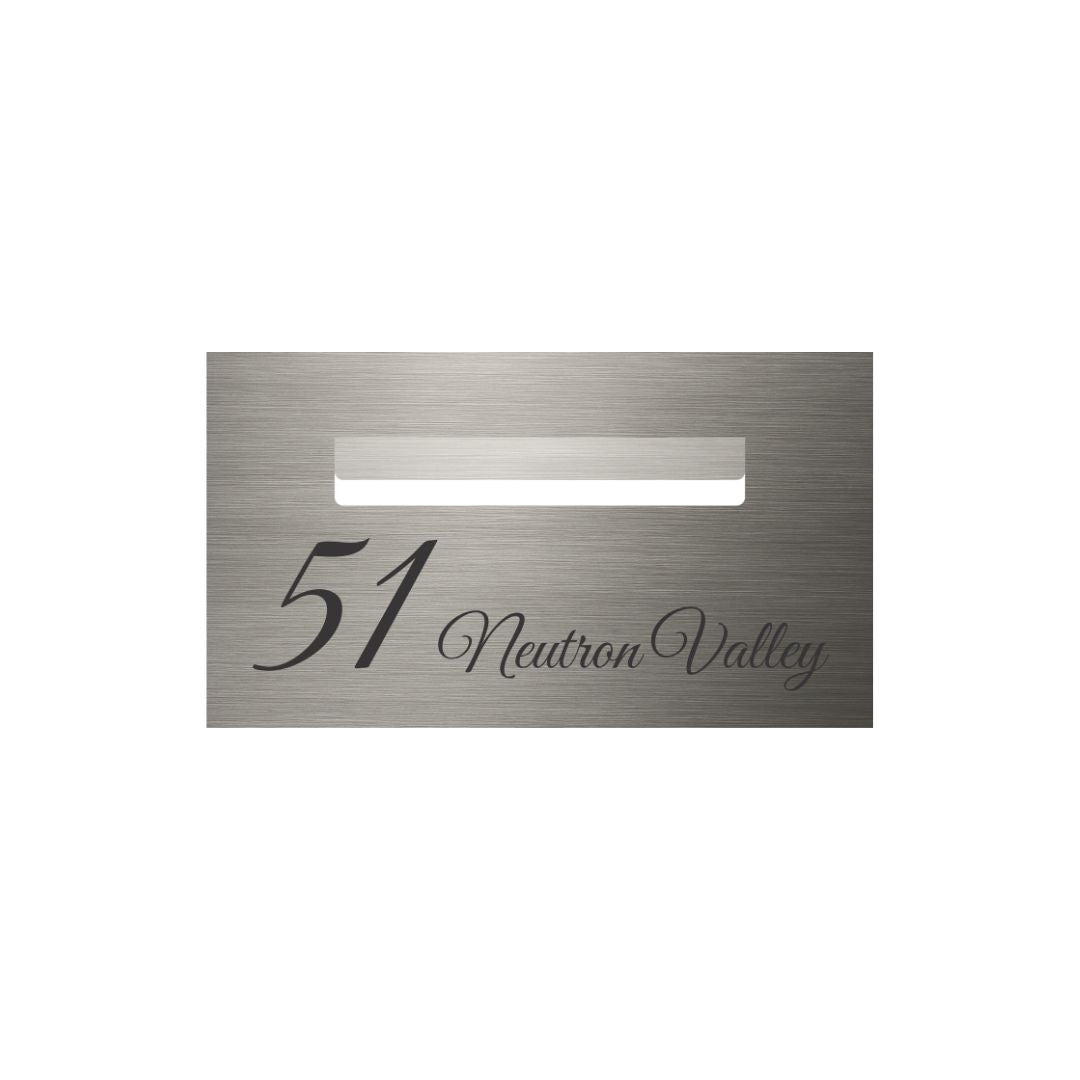 Marine Grade Brushed Stainless Steel Letterbox Faceplate 390 x 220mm (Laser Cut) - 240 Slot