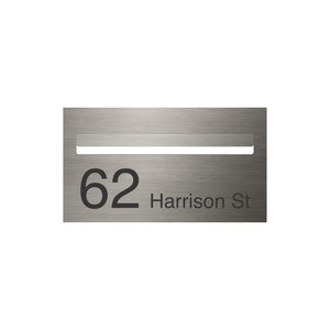 Marine Grade Brushed Stainless Steel Letterbox Faceplate 390 x 220 (Laser Cut) - 340 Slot