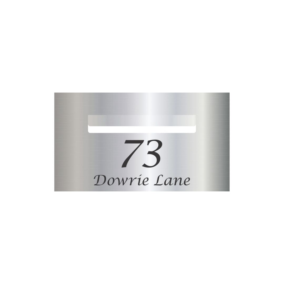 Marine Grade Mirror Polished Stainless Steel Letterbox Faceplate 390 x 220 (Laser Etched) - 240 Slot