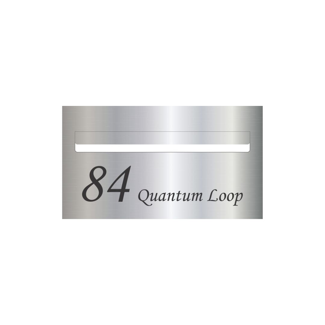 Marine Grade Mirror Polished Stainless Steel Letterbox Faceplate 390 x 220 (Laser Etched) - 340 Slot