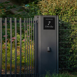 Black Powder-Coated Aluminium Letterbox Faceplate 390 x 430mm - 240 Slot