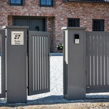 Marine Grade Brushed Stainless Steel Letterbox Faceplate 390 x 430mm (Laser Cut) - 240 Slot