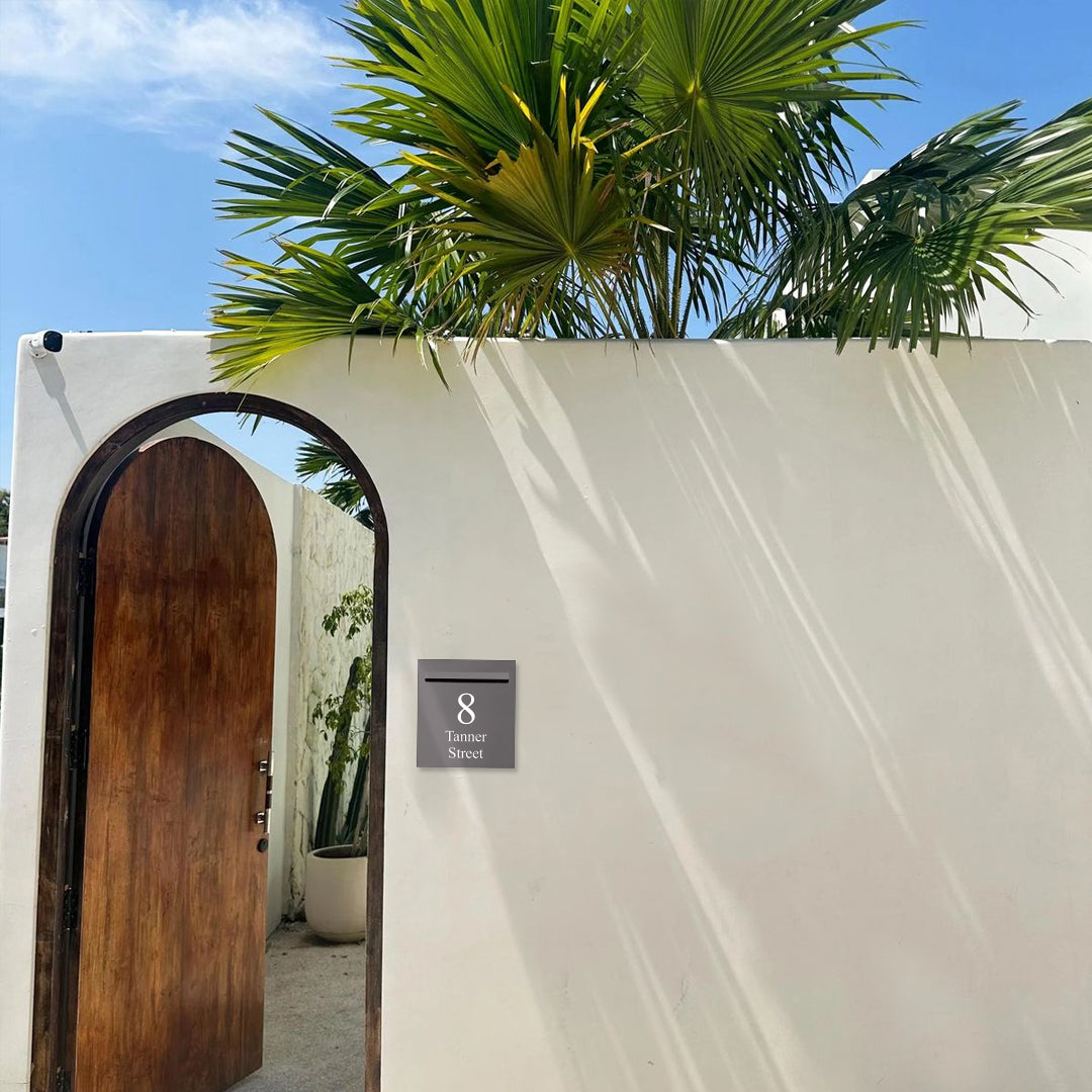 Basalt Powder-Coated Aluminium Letterbox Faceplate 390 x 430mm - 340 Slot